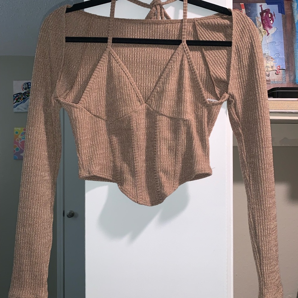 Mocha colored cropped top